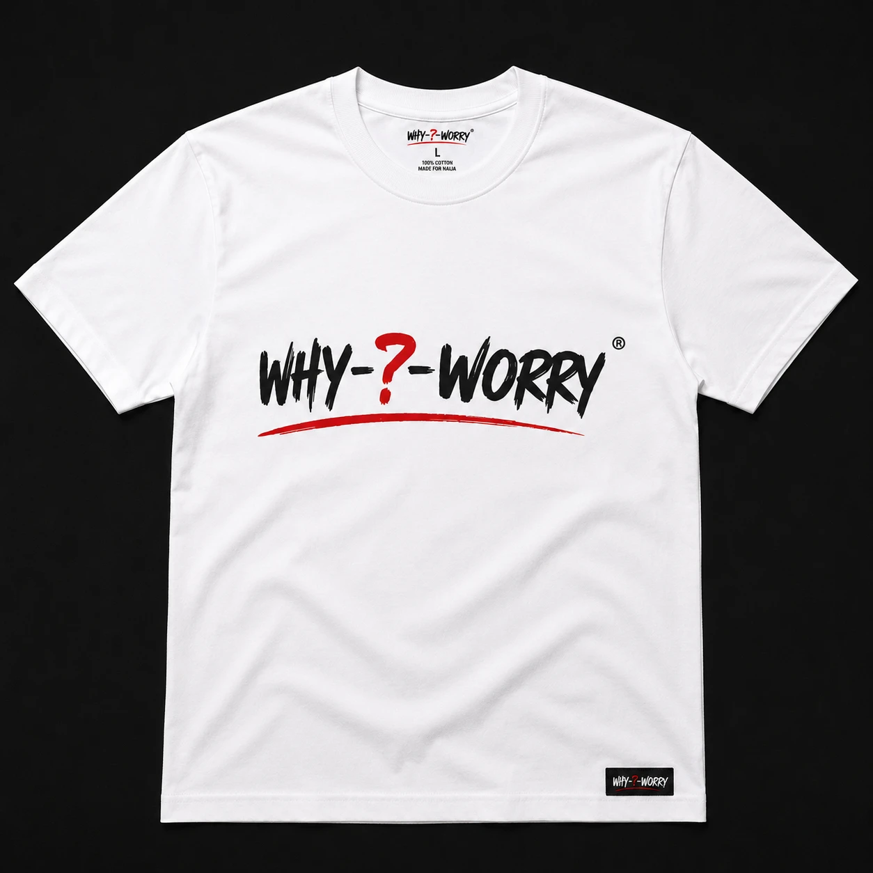 Why worry white tshirt